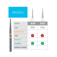 3D Dental Needle Diamond, Bur, Fine, 859-010F 10/Pk